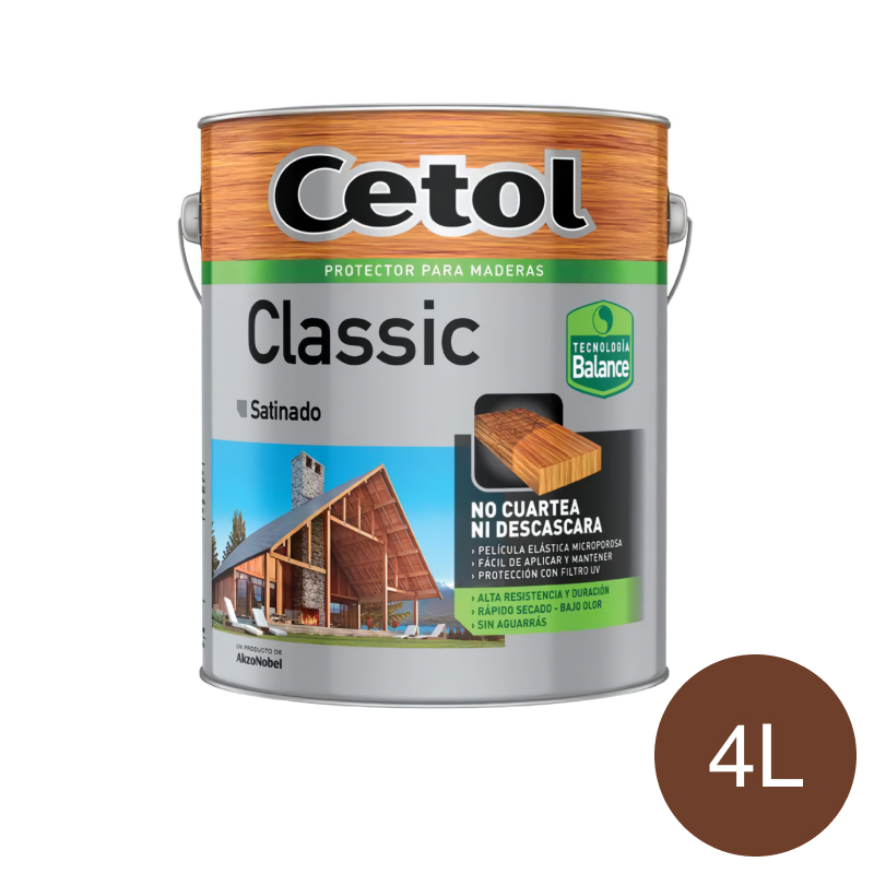 Impregnante protector madera Classic Balance exterior interior caoba satinado lata x 4l