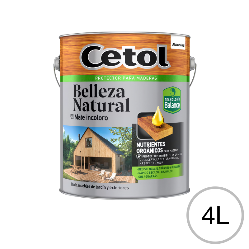 Impregnante protector madera Belleza Natural exterior incoloro mate lata x 4l