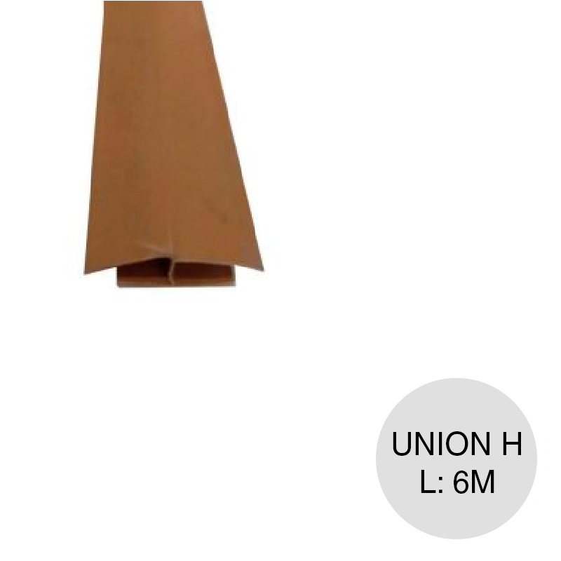 Perfil cielorraso ecoPVC H union caoba 6m