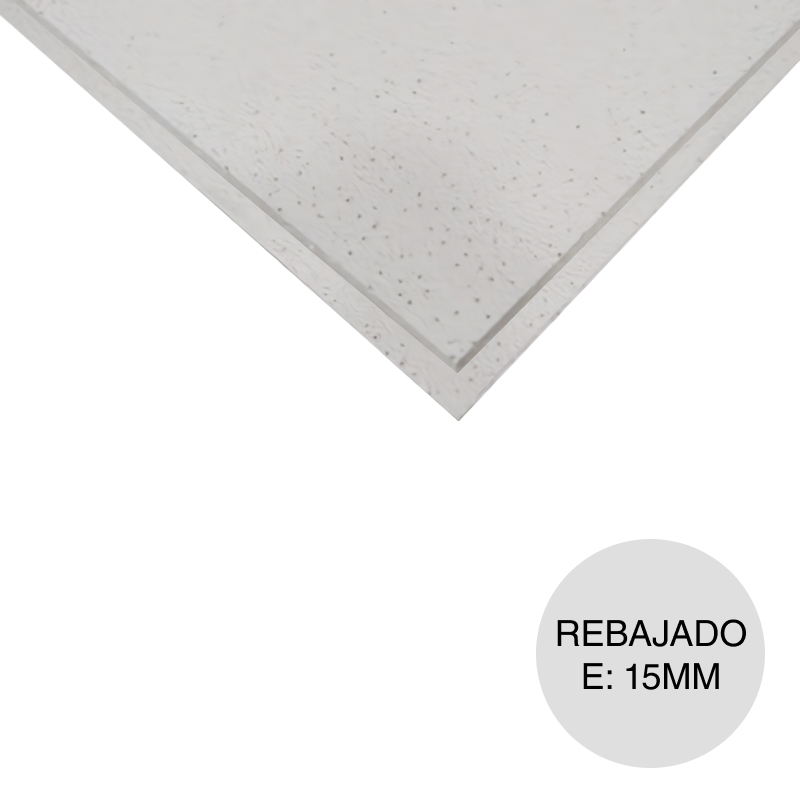 Placa cielorraso desmontable fibra mineral Dune microperforado rebajado blanco 15mm x 605mm x 605mm 10u x caja x 3.66m²