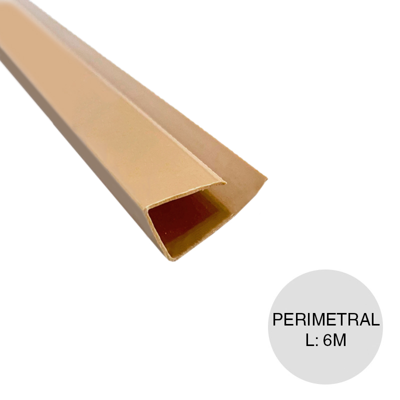 Perfil cielorraso ecoPVC U perimetral nogal 6m