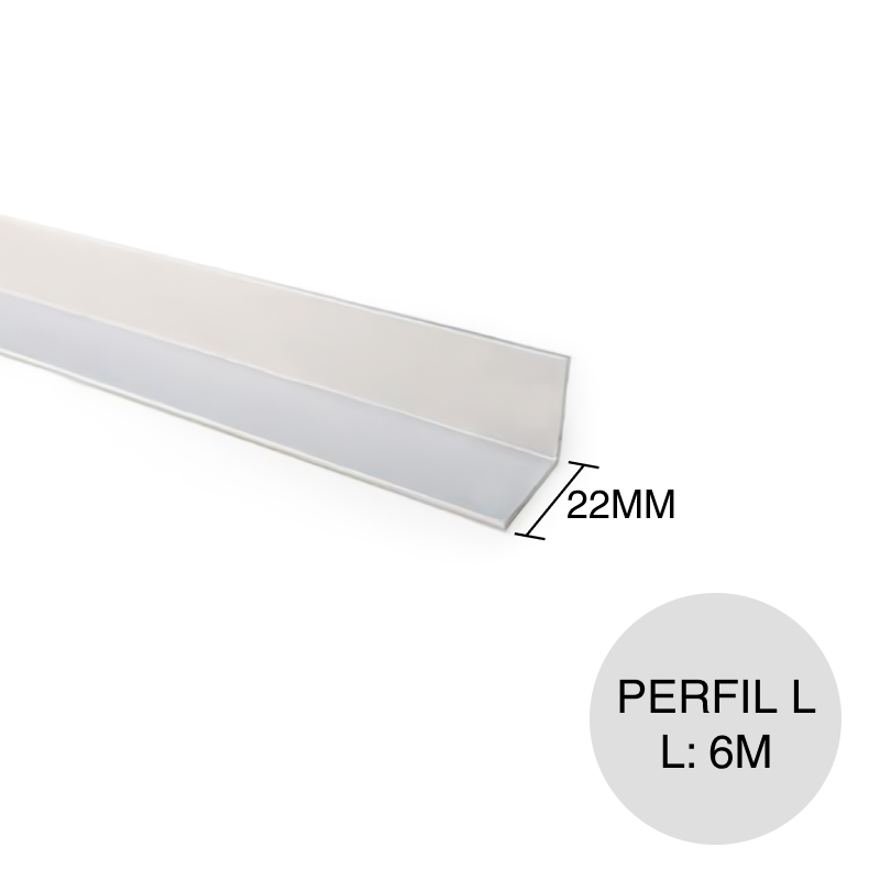 Perfil cielorraso desmontable galvanizado L perimetral blanco 22mm x 22mm x 3m