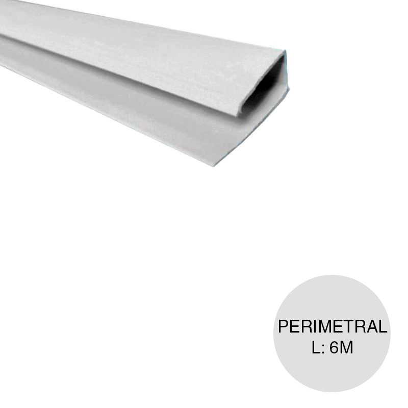 Perfil cielorraso ecoPVC U perimetral roble gris 6m