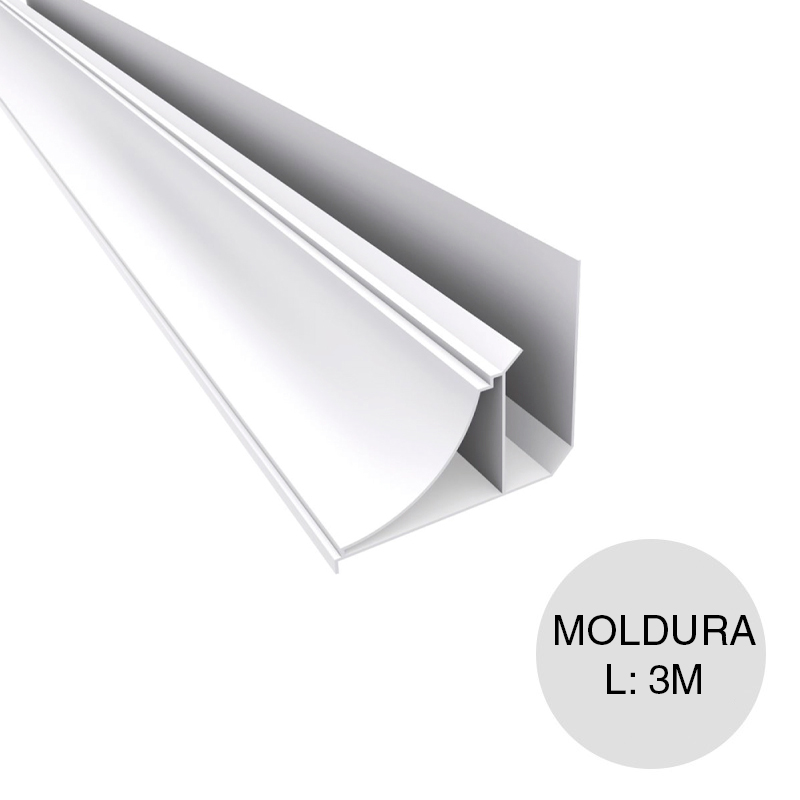 Perfil PVC moldura superior blanco 25mm x 40mm x 3m