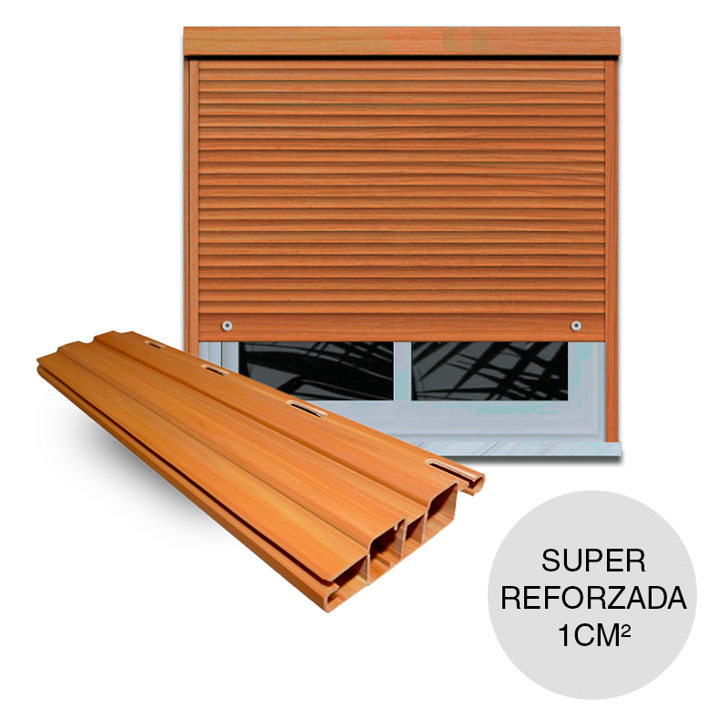 Cortina persiana completa PVC super reforzada marron x 1cm²