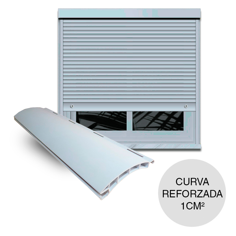 Cortina persiana completa curva PVC super reforzada blanco x 1cm²