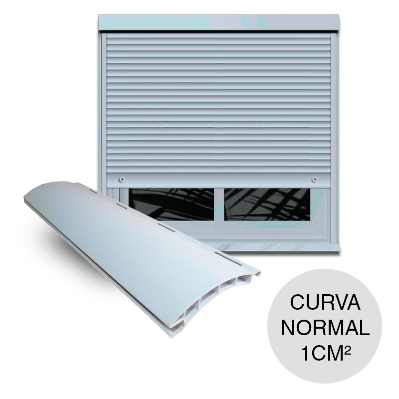 Cortina persiana curva PVC normal blanco x 1cm²