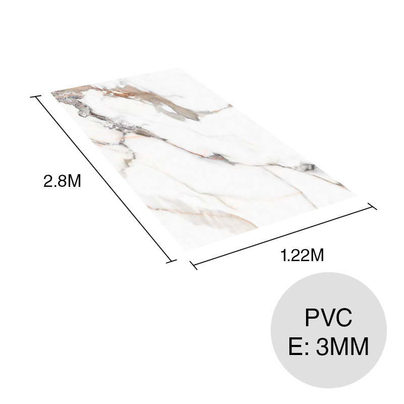 Placa PVC interior simil marmol calacatta gold brillante 3mm x 1.22m x 2.8m