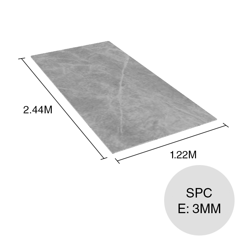 Revestimiento p/paredes SPC Quick Panel simil marmol grigio sfumata 3mm x 1.22m x 2.44m