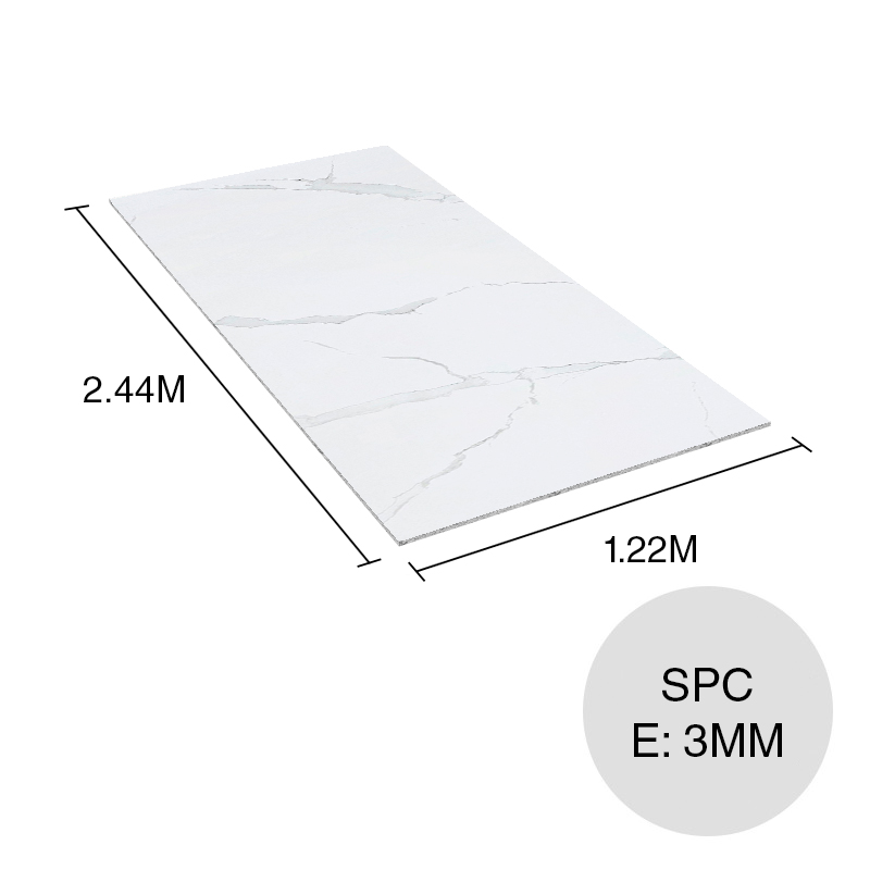 Revestimiento p/paredes SPC Quick Panel simil marmol bianco calacata 3mm x 1.22m x 2.44m