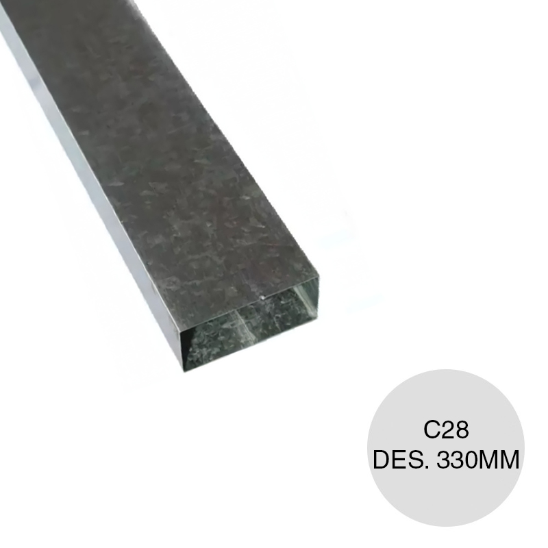 Caño bajada recto chapa galvanizada C28 Des.330mm x 2m