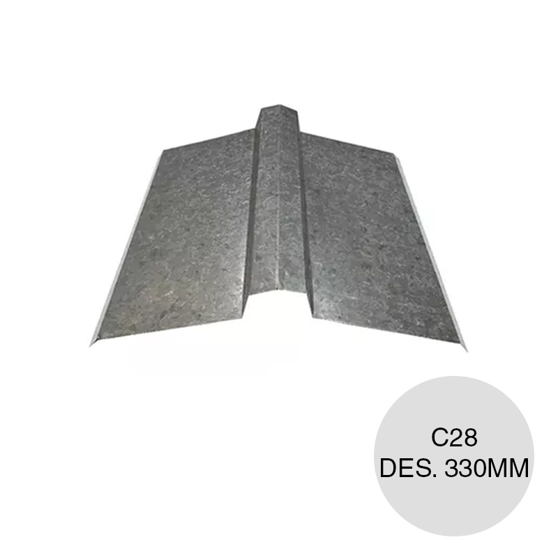 Cumbrera caballete galvanizado C28 Des. 330mm x 2m