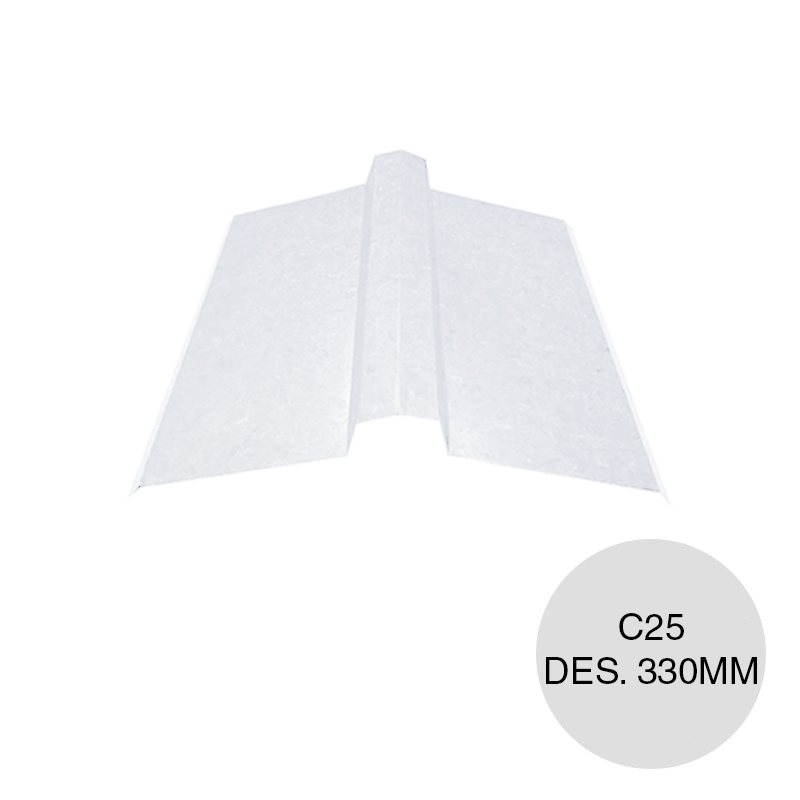 Cumbrera caballete blanco C25 Des. 330mm x 2.44m