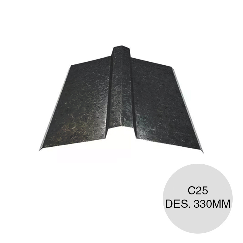 Cumbrera caballete negro C25 Des. 330mm x 2.44m