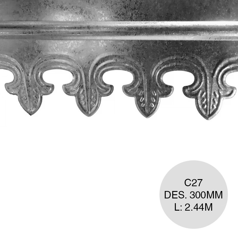 Flor de lis galvanizada C27 Des. 30 x 2.44m