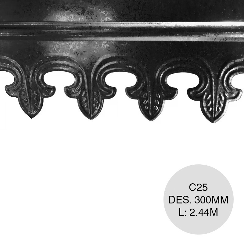 Flor de lis negro C25 Des. 30 x 2.44m