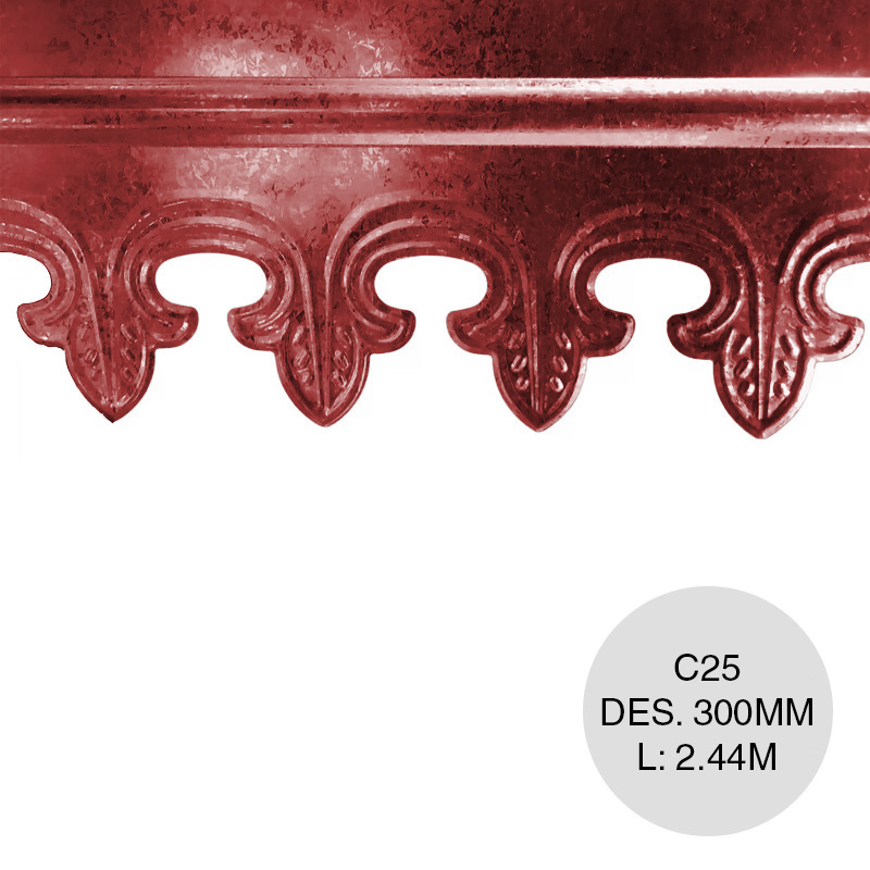 Flor de lis rojo C25 Desarrollo 30 x 2.44m