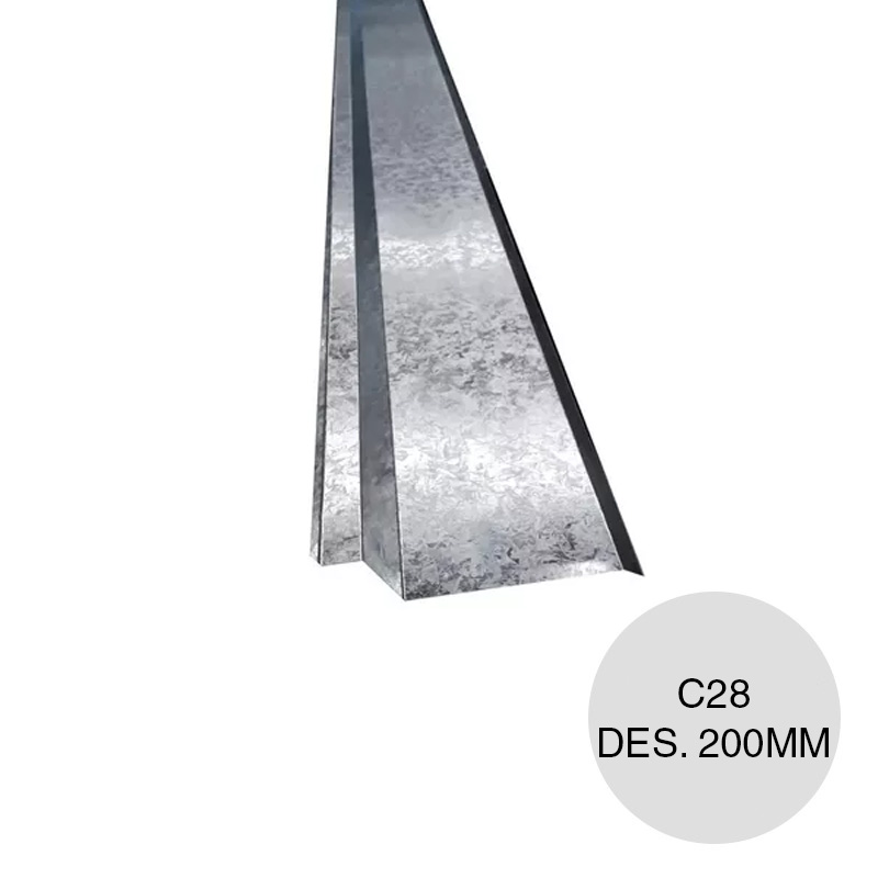 Babeta amure chapa galvanizada C28 Des. 200mm x 2m