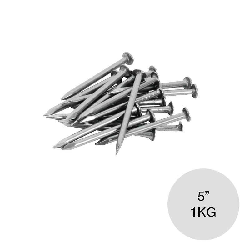 Clavo acero punta paris 5" bolsa x 1kg