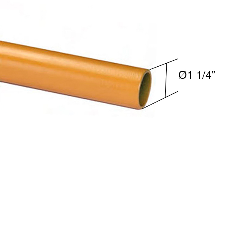 Caño revestido epoxi s/rosca gas ø 1 1/4" x 6.4m x 2.9mm