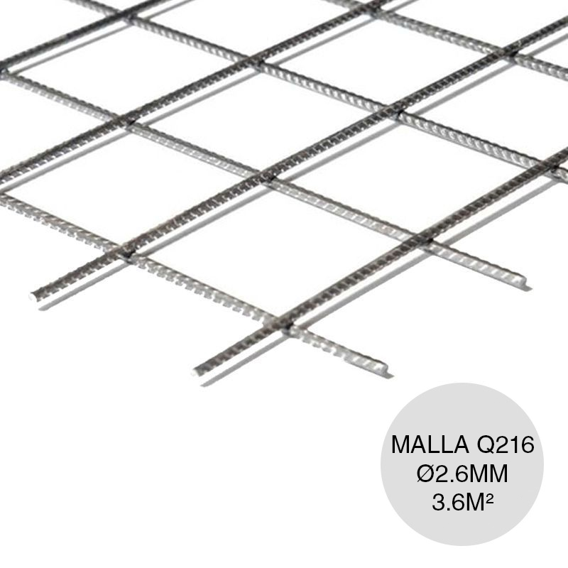 Malla acero Q216 galvanizado ø 2.6mm separacion 25mm x 25mm medidas 1.2m x 3m x 3.6m²