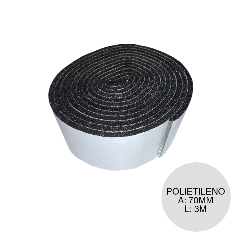 Banda acustica antivibratoria autoadhesiva polietileno rollo x 70mm x 3m
