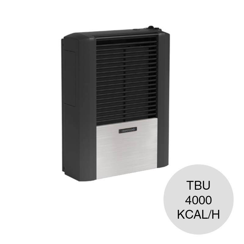 Calefactor multigas tiro balanceado c/salida vertical Peltre Acero 4000kcal/h derecho 190mm x 460mm x 610mm