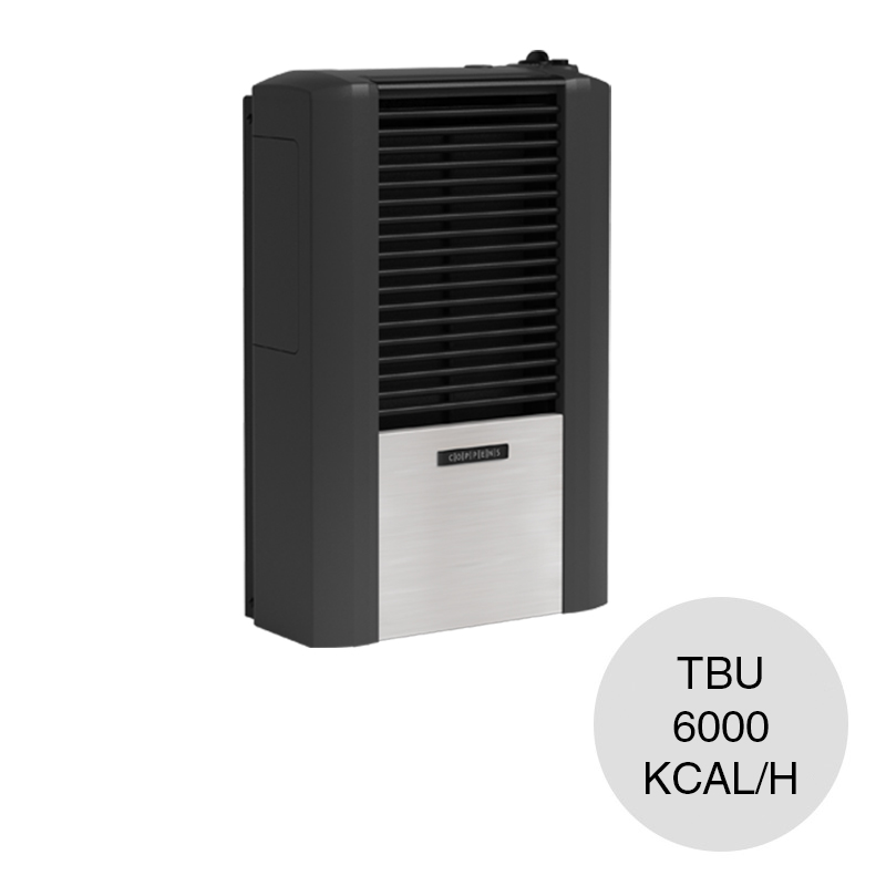 Calefactor multigas tiro balanceado c/salida vertical Peltre Acero 6000kcal/h izquierdo 210mm x 560mm x 800mm