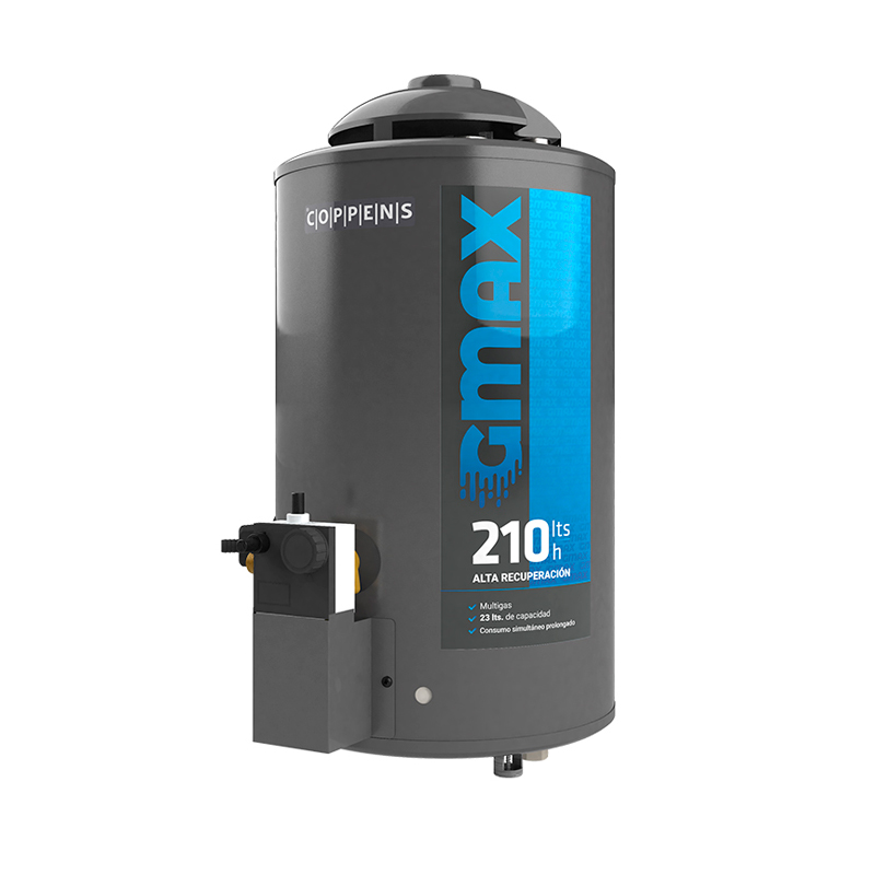 Termotanque multigas alta recuperacion conexion superior e inferior 23l ø 350mm x 660mm