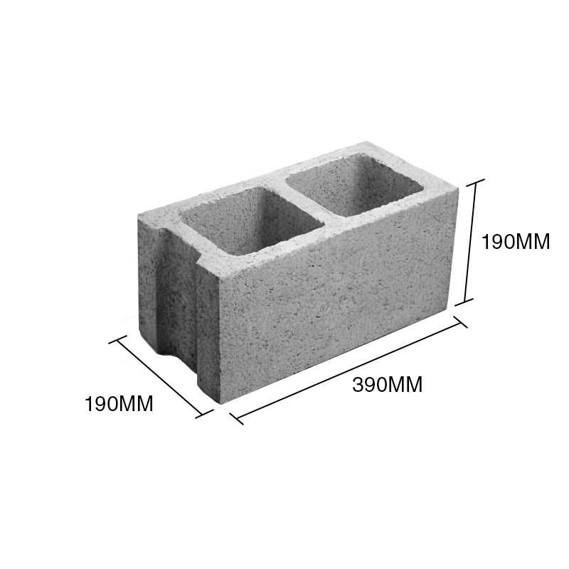 Bloque P20 hormigon comun 190mm x 190mm x 390mm
