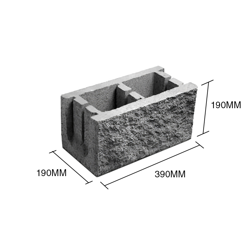 Bloque P20 U encadenado/dintel hormigon simil piedra 190mm x 190mm x 390mm