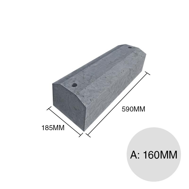 Tope p/estacionamiento hormigon 160mm x 185mm x 590mm