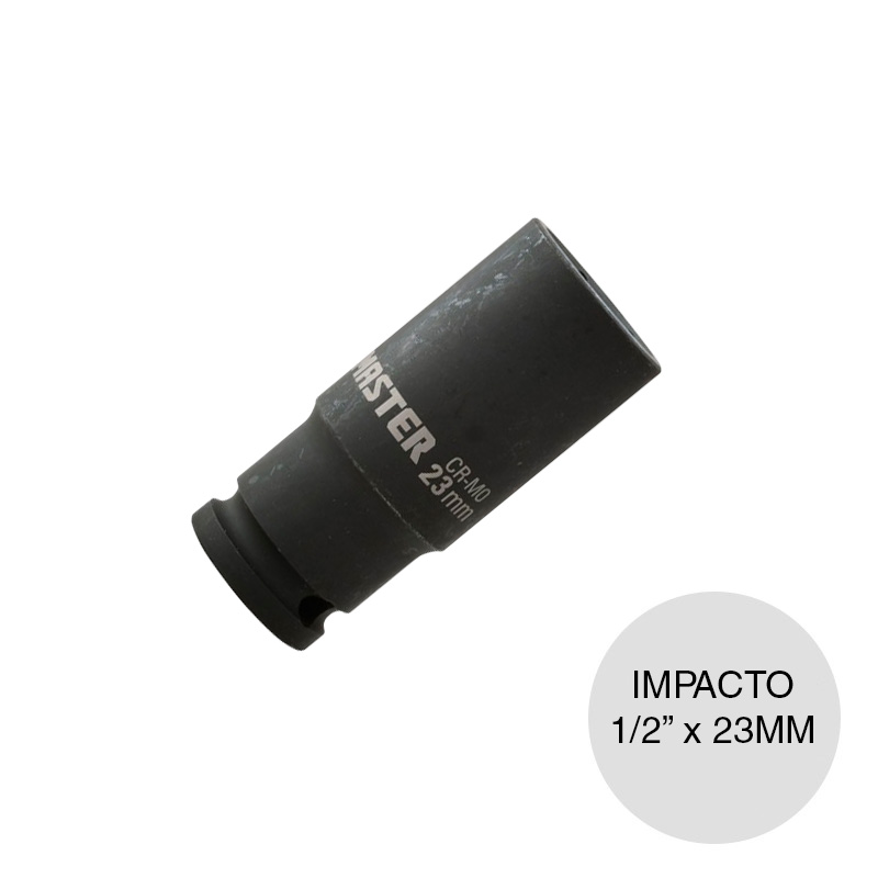 Bocallave impacto hexagonal largo encastre 1/2" acero fosfatizado negro 23mm