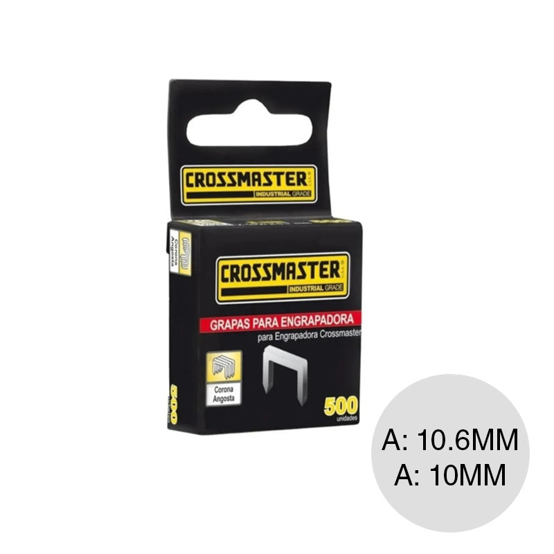 Grapas engrampadora rectas corona angosta 10mm x 10.6mm x 1.2mm caja x 500u