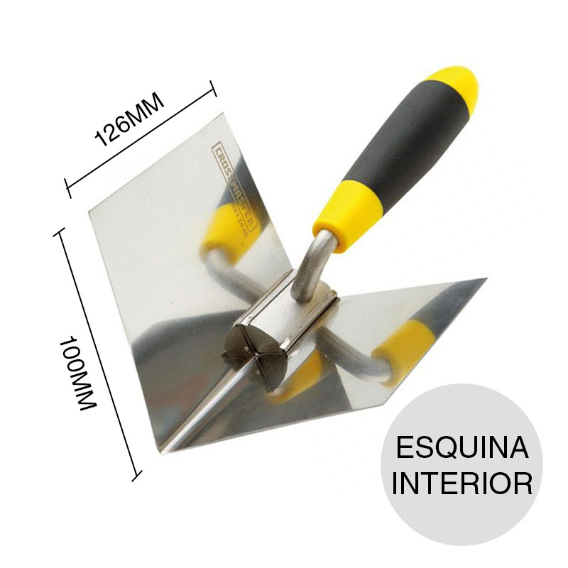 Espatula enduir Esquina interior acero inoxidable 100mm x 126mm