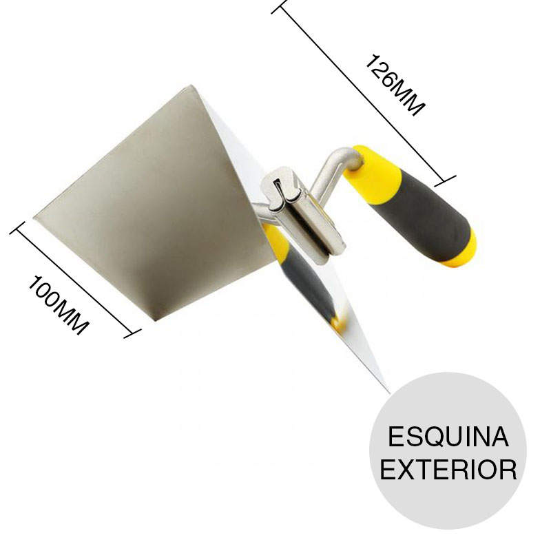 Espatula enduir Esquina exterior acero inoxidable 100mm x 126mm