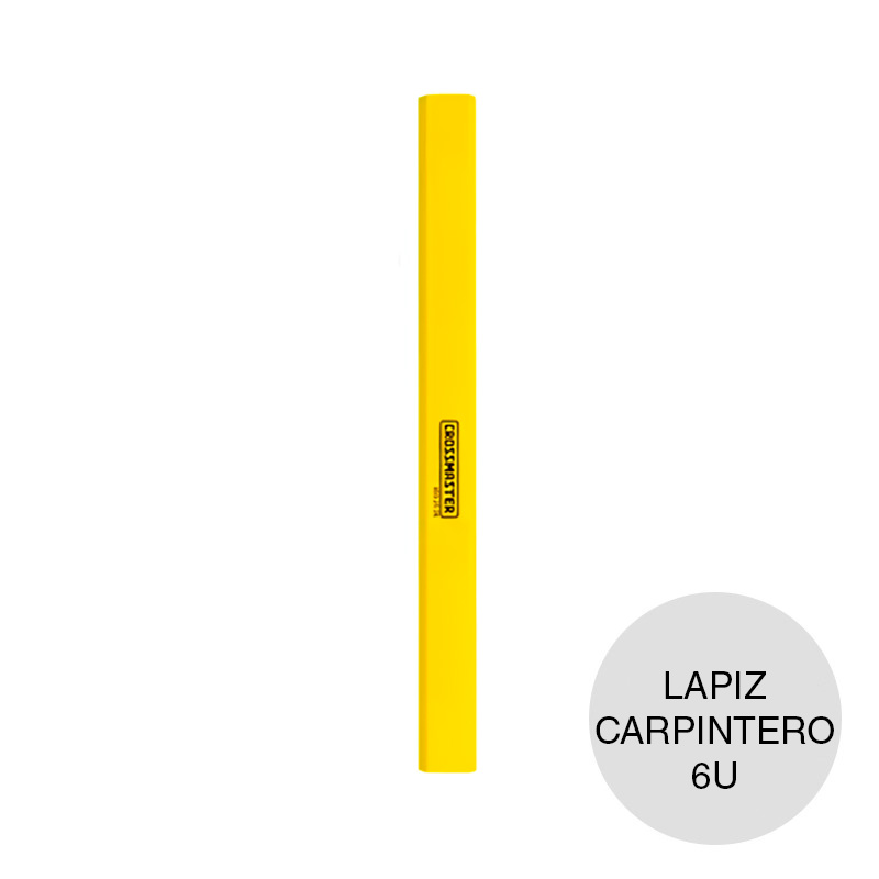 Lapiz p/carpintero grafito blister x 6u