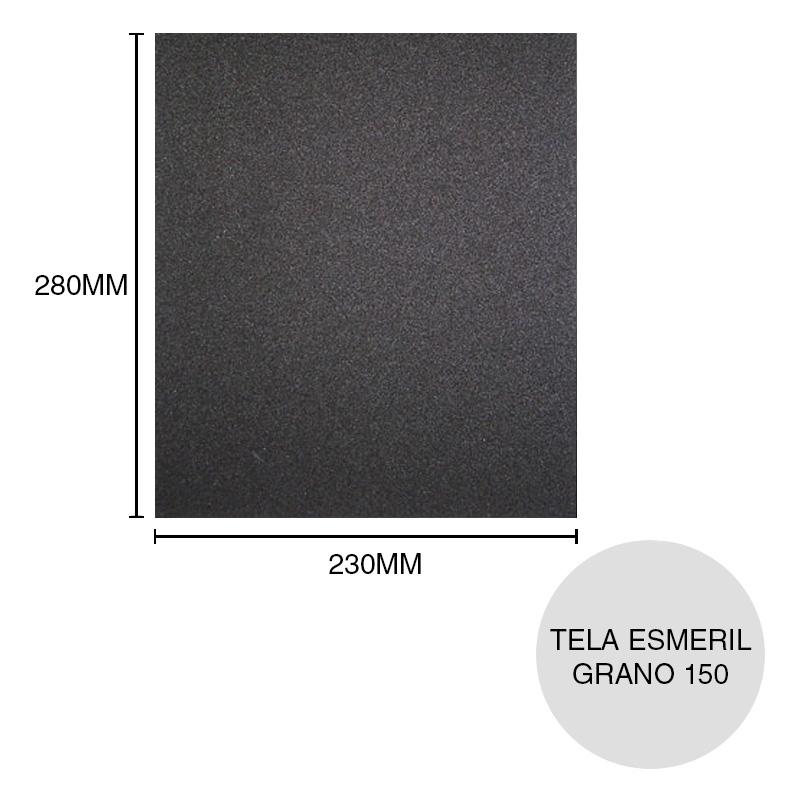 Tela esmeril grano 150 hoja 230 x 280mm