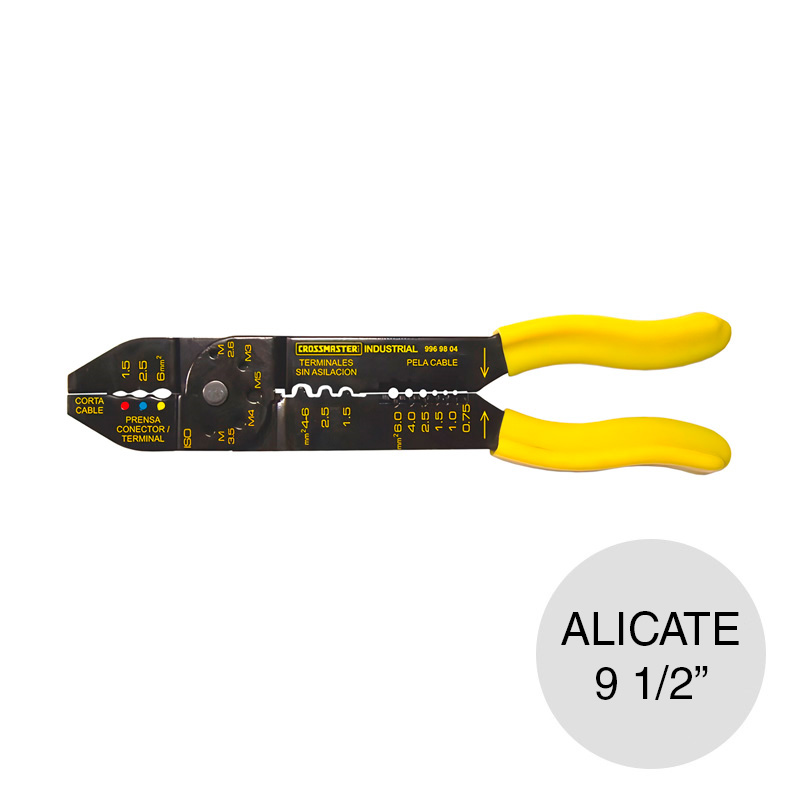 Alicate p/entallar terminales Industrial acero 9 1/2" - 235mm