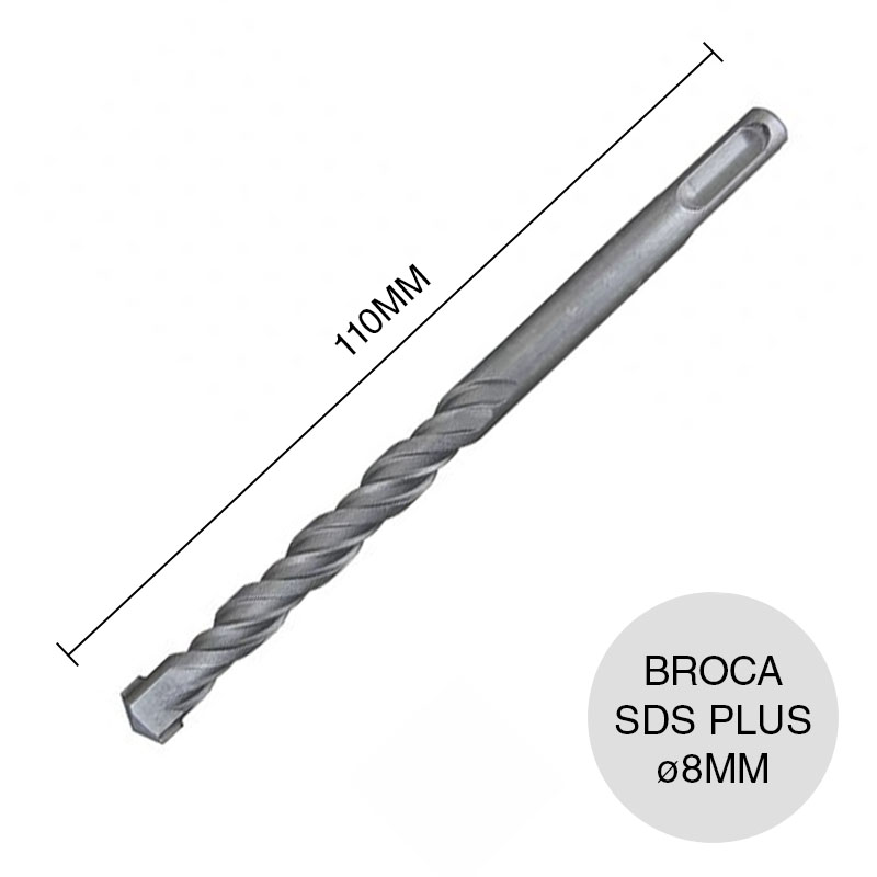 Broca percutora encastre SDS Plus hormigon ø 8mm x 110mm