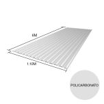 Chapa acanalada policarbonato cristal 6m x 1.1m x 0.8mm