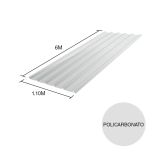 Chapa trapezoidal T101 policarbonato cristal 6m x 1.1m x 0.8mm