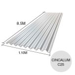 Chapa sinusoidal acanalada cincalum techos C25 8.5m x 1.1m x 0.5mm