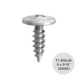 Tornillo autoperforante T1 punta aguja 8 x 9/16" caja x 10000u