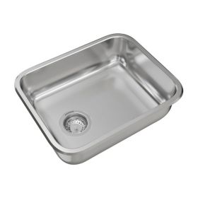 Pileta cocina simple acero inoxidable 304 pulido estandar sobrepuesta 440mm x 340mm x 150mm