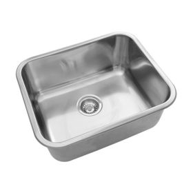 Pileta cocina simple acero inoxidable 304 pulido estandar sobrepuesta 500mm x 400mm x 260mm