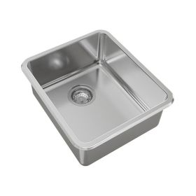 Pileta cocina simple acero inoxidable 304 pulido estandar sobrepuesta 400mm x 340mm x 175mm