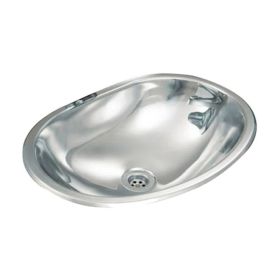 Pileta baño ovalada vanitory acero inoxidable 304 pulido espejo sobrepuesta 330mm x 240mm x 120mm