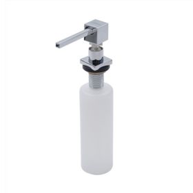 Dosificador dispenser jabon detergente rectangular acero inoxidable cromado brillante accesorio pileta ø55mm x 160mm