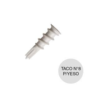 Taco tarugo nylon autoperforante yeso N°8